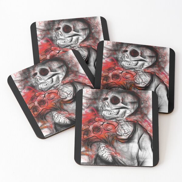 Item preview, gothic skeleton holding red roses illustration designed and sold by Jay21743ori.