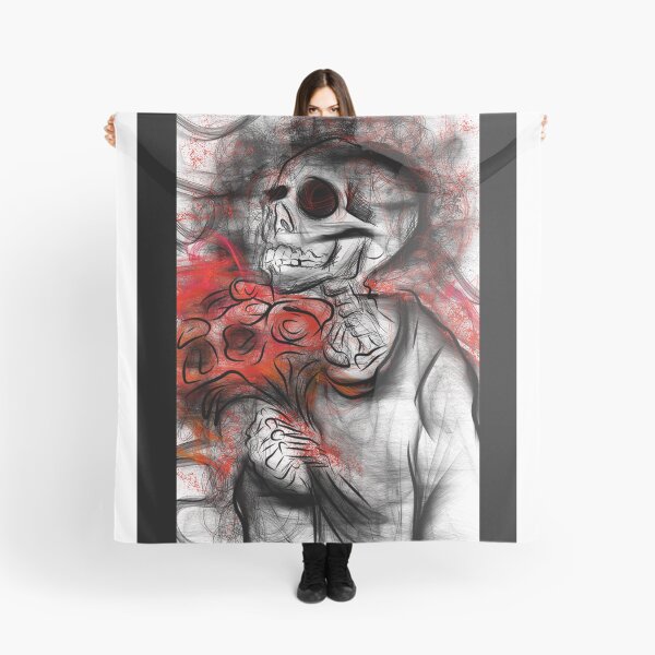 Item preview, gothic skeleton holding red roses illustration designed and sold by Jay21743ori.