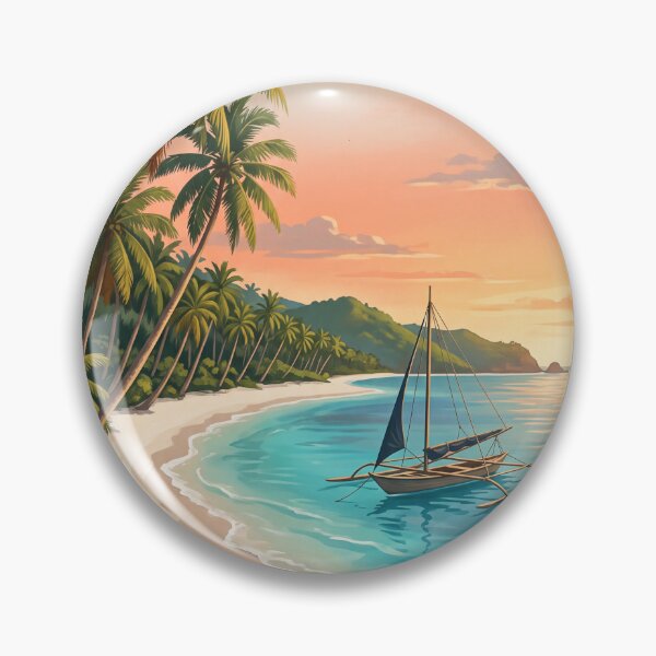 Item preview, Boracay Philippines Vintage Travel Art – White Beach & Island Paradise designed and sold by Bomax121.