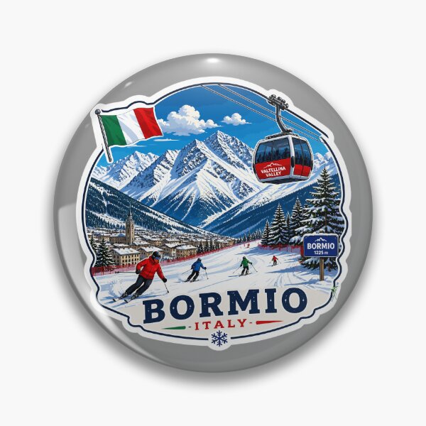 Item preview, Bormio Italy Italia Ski Skiing Italian Aples Sticker TShirt 03 designed and sold by OuterShellUK.