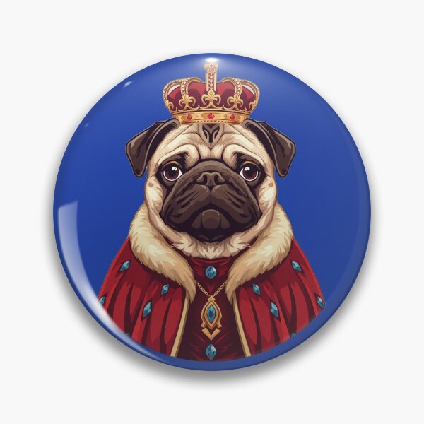 Item preview, Royal Pug King – Crowned Dog Fantasy Portrait designed and sold by RobertArt08.