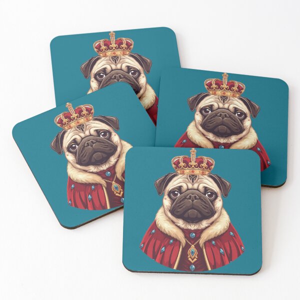 Item preview, Royal Pug King – Crowned Dog Fantasy Portrait designed and sold by RobertArt08.