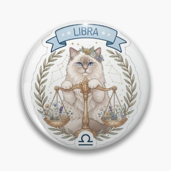 Item preview, Cute Libra Cat Zodiac Sign Astrological Aesthetic designed and sold by PetalsPaws.