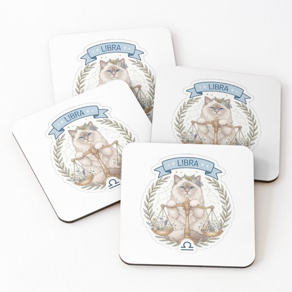 Item preview, Cute Libra Cat Zodiac Sign Astrological Aesthetic designed and sold by PetalsPaws.