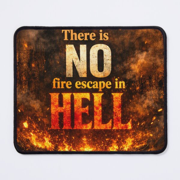 Item preview, REMEMBER — There Is NO Fire Escape in HELL | JESUS Saves (Christian Warning Art) designed and sold by PatriotBrigade.