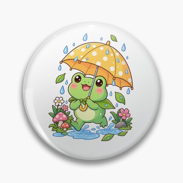 Artikelvorschau, Niedlicher Kawaii-Frosch-Regenschirm entworfen und verkauft von CurlyPopShop.