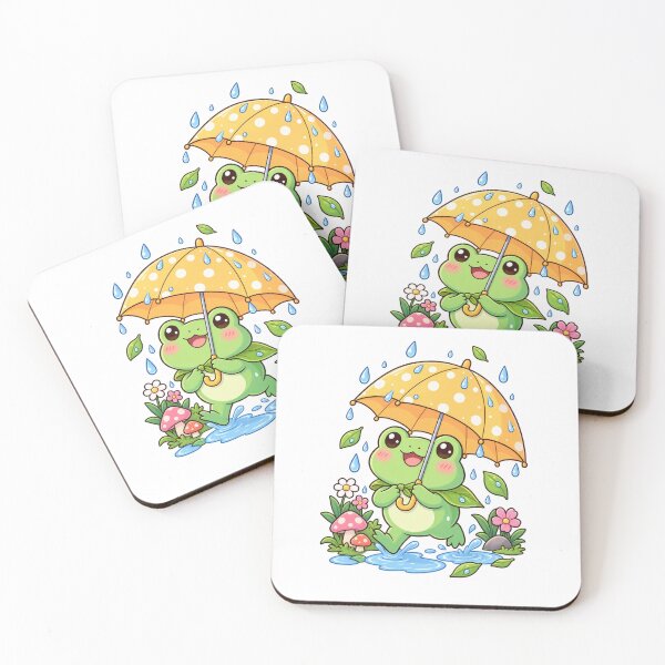 Item preview, Cute Kawaii Frog Rainy Day Umbrella designed and sold by CurlyPopShop.