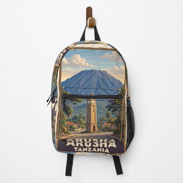Item preview, Arusha Tanzania Vintage Travel Art – Mount Meru & Safari Gateway designed and sold by Bomax121.