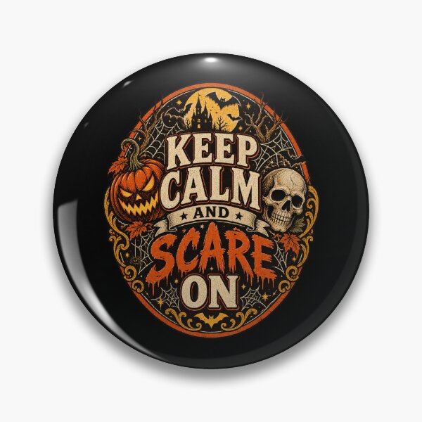 Item preview, Keep Calm and Scare On Halloween Vintage Pumpkin Skull designed and sold by afr-saad.