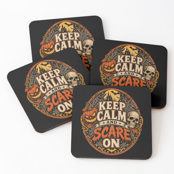 Item preview, Keep Calm and Scare On Halloween Vintage Pumpkin Skull designed and sold by afr-saad.