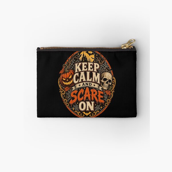 Item preview, Keep Calm and Scare On Halloween Vintage Pumpkin Skull designed and sold by afr-saad.