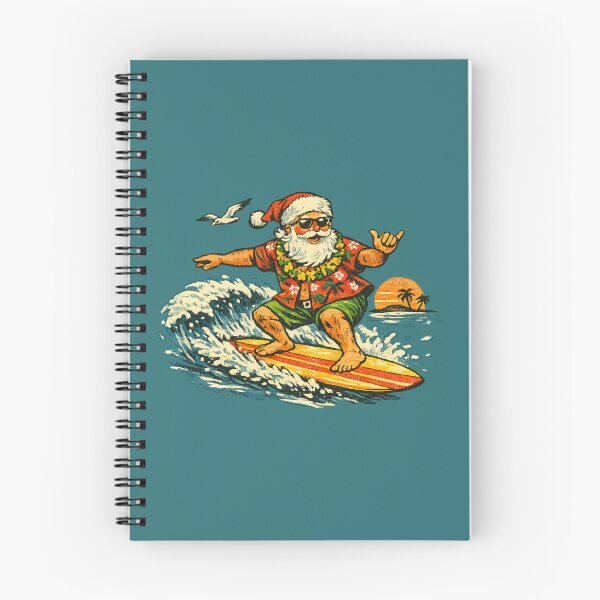 Item preview, Funny Santa Claus Surfing Retro 1960s Christmas Gift designed and sold by Artycom.