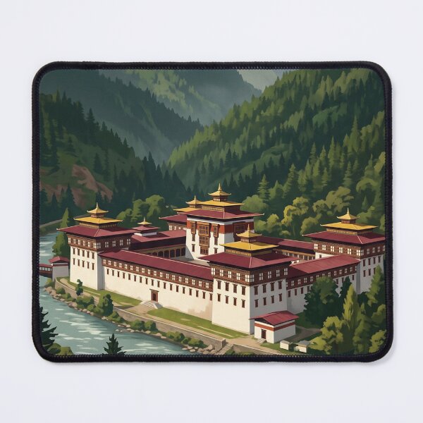 Item preview, Thimphu Bhutan Vintage Travel Art – Buddha Dordenma & Himalayan Valley designed and sold by Bomax121.