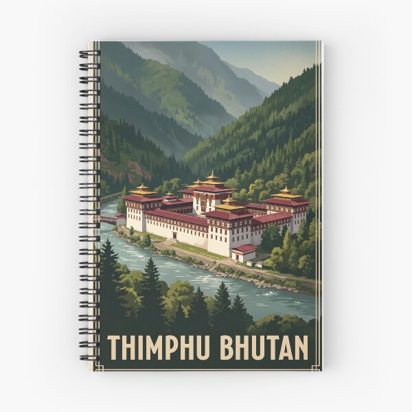 Item preview, Thimphu Bhutan Vintage Travel Art – Buddha Dordenma & Himalayan Valley designed and sold by Bomax121.