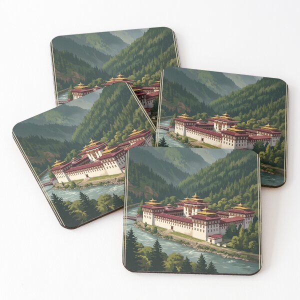 Item preview, Thimphu Bhutan Vintage Travel Art – Buddha Dordenma & Himalayan Valley designed and sold by Bomax121.