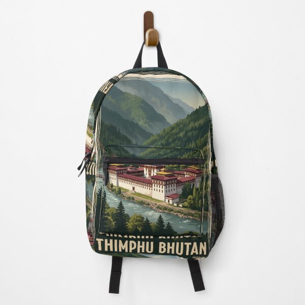 Item preview, Thimphu Bhutan Vintage Travel Art – Buddha Dordenma & Himalayan Valley designed and sold by Bomax121.