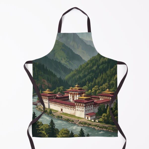 Item preview, Thimphu Bhutan Vintage Travel Art – Buddha Dordenma & Himalayan Valley designed and sold by Bomax121.