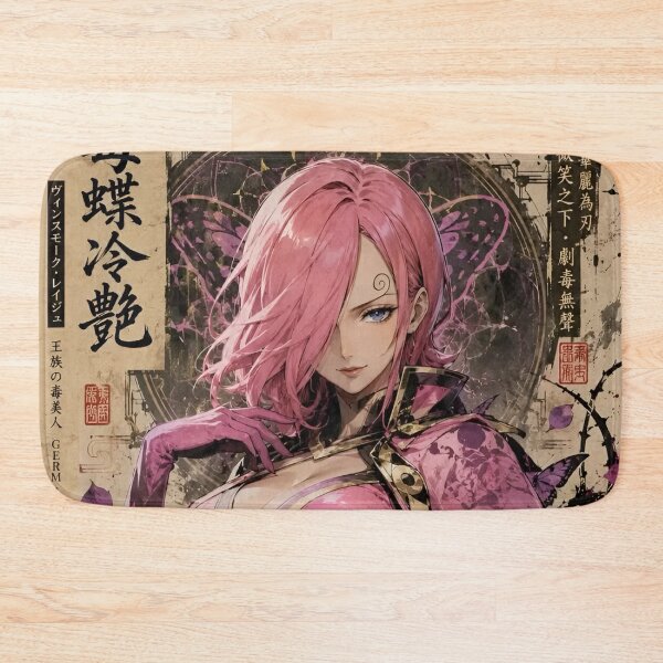 Item preview, Pink Butterfly Warrior Woman – Gothic Japanese Fantasy Art designed and sold by Dyan4.