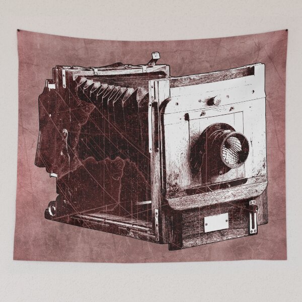 Item preview, Red-tinted Antique Victorian Camera Large Format Dark Gothic Photography designed and sold by Ghoul Enterprises.