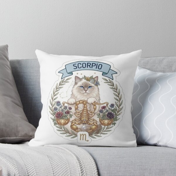 Item preview, Cute Scorpio Cat Zodiac Sign Astrological Aesthetic designed and sold by PetalsPaws.