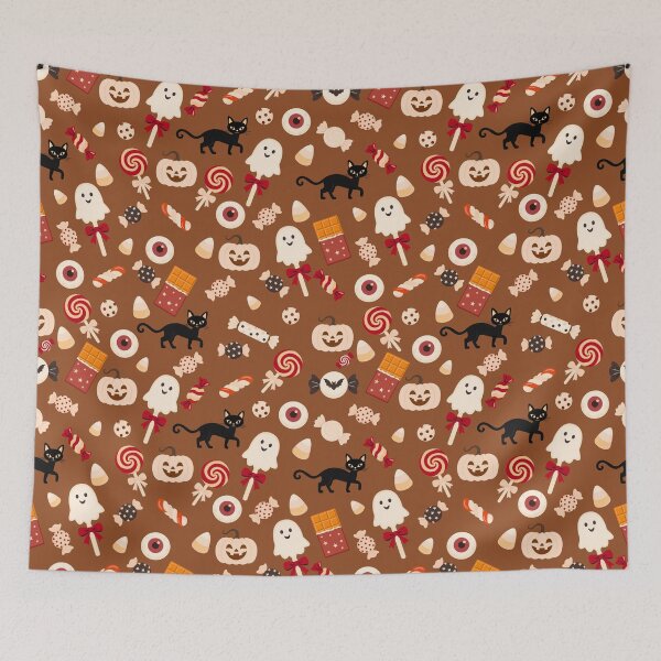 Item preview, Trick or Treat Sweets – Cute Halloween Candy & Black Cat Pattern | Orange designed and sold by Frohyou.