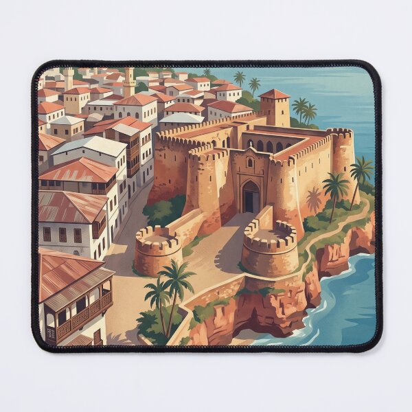 Item preview, Mombasa Kenya Vintage Travel Art – Fort Jesus & Swahili Coast designed and sold by Bomax121.