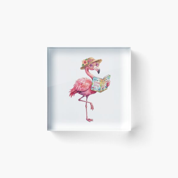 Item preview, Funny Reading Flamingo - How to stand still designed and sold by VortexOfFlorida.