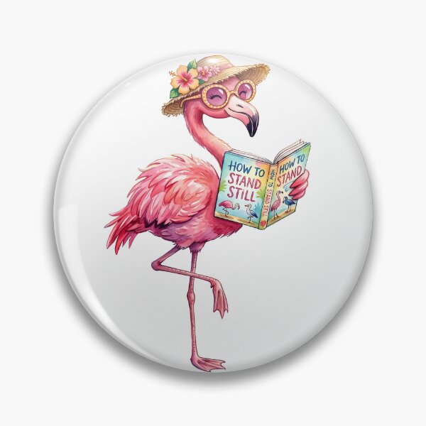 Item preview, Funny Reading Flamingo - How to stand still designed and sold by VortexOfFlorida.