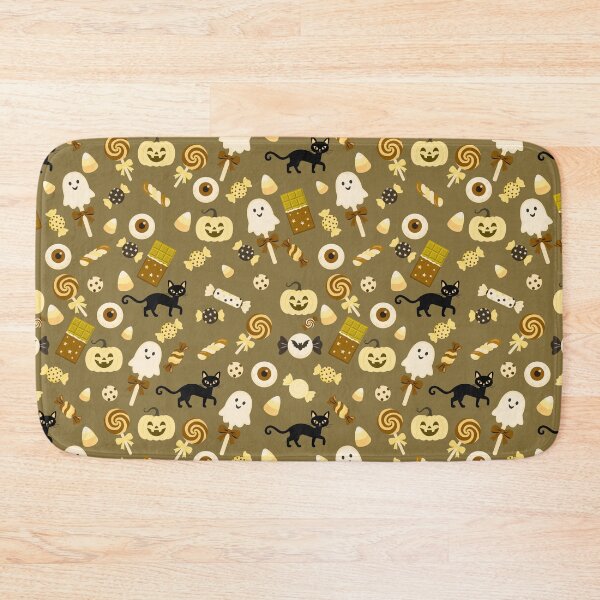 Item preview, Trick or Treat Sweets – Cute Halloween Candy & Black Cat Pattern | Yellow designed and sold by Frohyou.