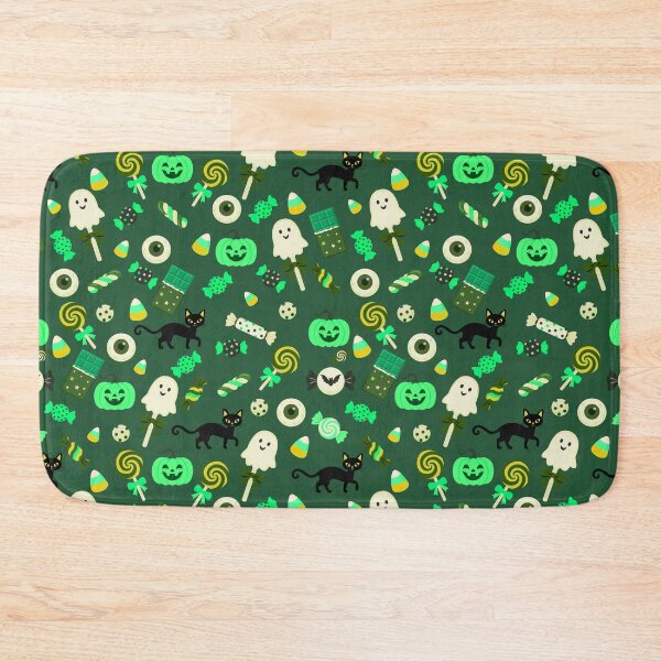Item preview, Trick or Treat Sweets – Cute Halloween Candy & Black Cat Pattern | Green designed and sold by Frohyou.