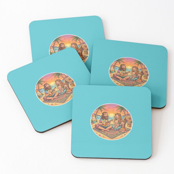 Item preview, Hippie Family at the Beach at Sunset designed and sold by FootprintofLove.