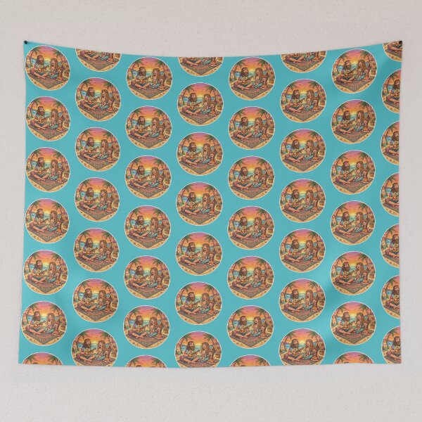 Item preview, Hippie Family at the Beach at Sunset designed and sold by FootprintofLove.