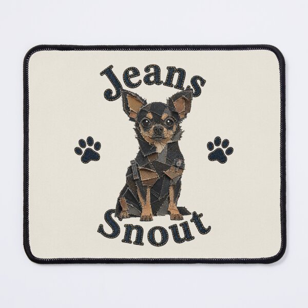 Item preview, Black and Tan Smooth Chihuahua Denim Patch Art designed and sold by JeanSnout.
