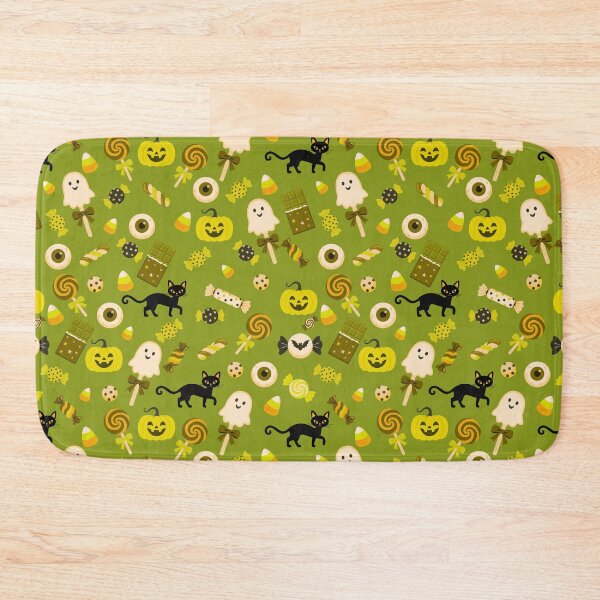Item preview, Trick or Treat Sweets – Cute Halloween Candy & Black Cat Pattern | Chartreuse designed and sold by Frohyou.