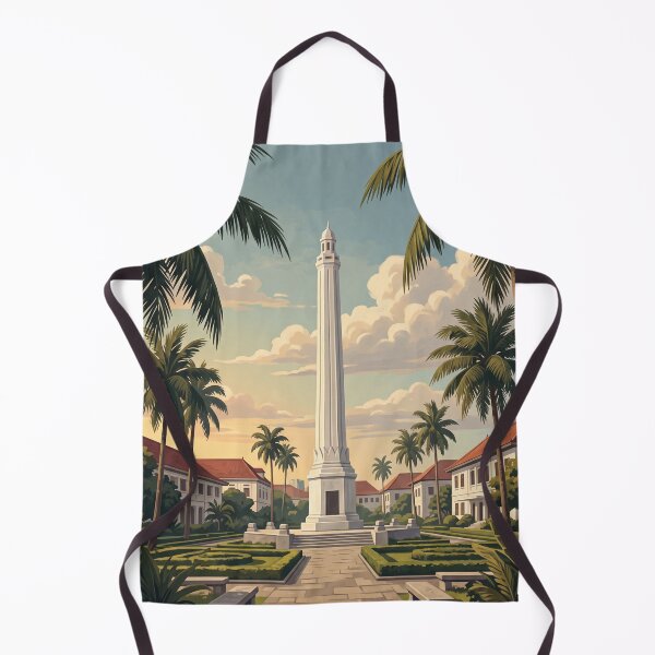 Item preview, Surabaya Indonesia Vintage Travel Art – Heroes Monument & Old City Port designed and sold by Bomax121.
