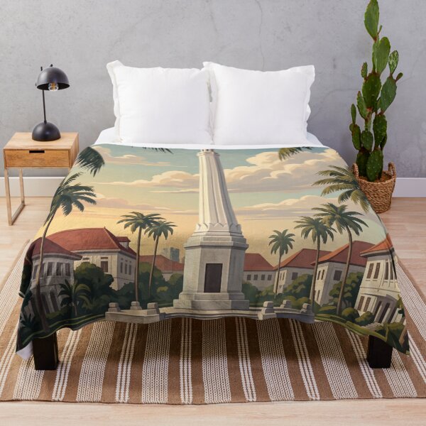 Item preview, Surabaya Indonesia Vintage Travel Art – Heroes Monument & Old City Port designed and sold by Bomax121.