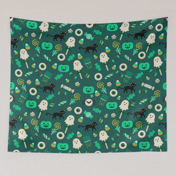 Item preview, Trick or Treat Sweets – Cute Halloween Candy & Black Cat Pattern | Teal designed and sold by Frohyou.