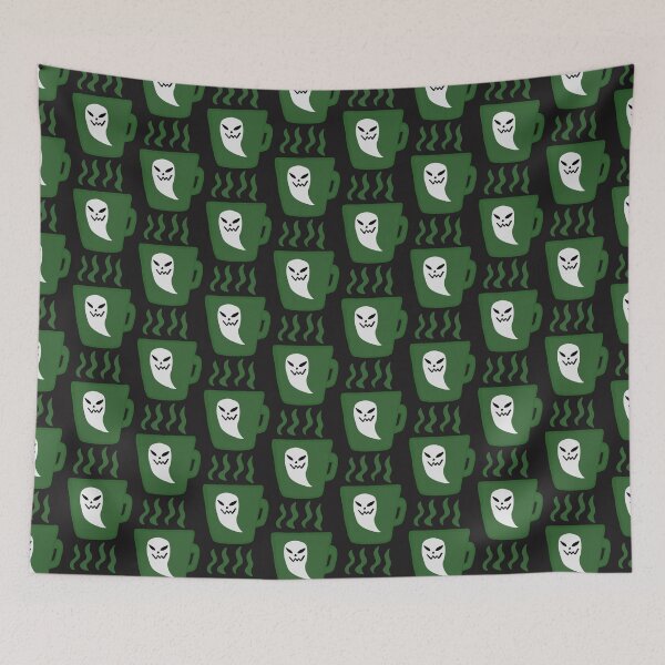 Item preview, Hand drawn spooky Green cup with white ghost Halloween  designed and sold by Tanapan2529.