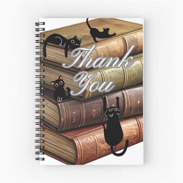 Item preview, Vintage Antique Books and Cute Black Cats "Thank You" T-Shirt & Accessories designed and sold by CreativeLook25.