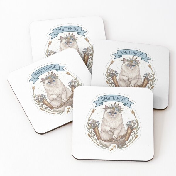Item preview, Cute Sagittarius Cat Zodiac Sign Astrological Aesthetic designed and sold by PetalsPaws.