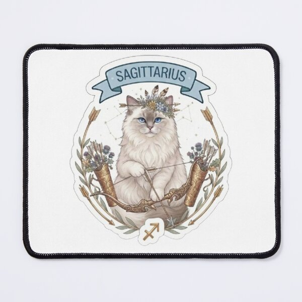 Item preview, Cute Sagittarius Cat Zodiac Sign Astrological Aesthetic designed and sold by PetalsPaws.