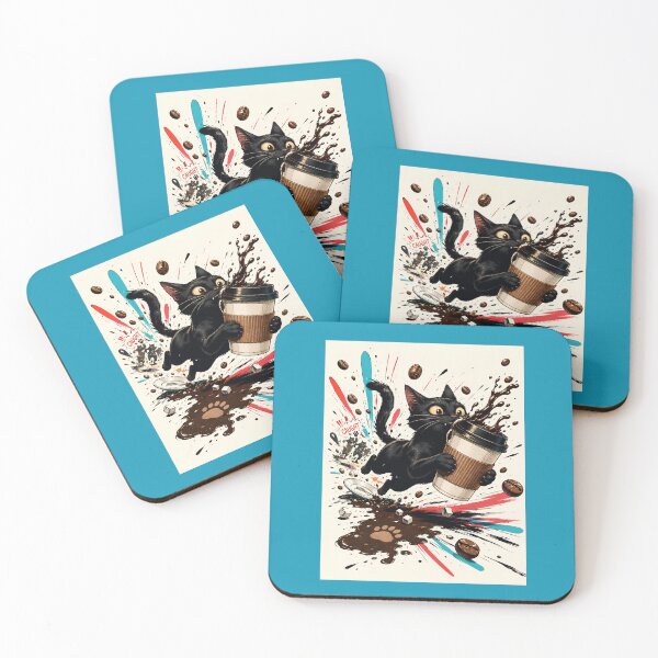 Item preview, Caught in the Act - Black Cat Coffee Chaos Comic designed and sold by Retro Whiskers.
