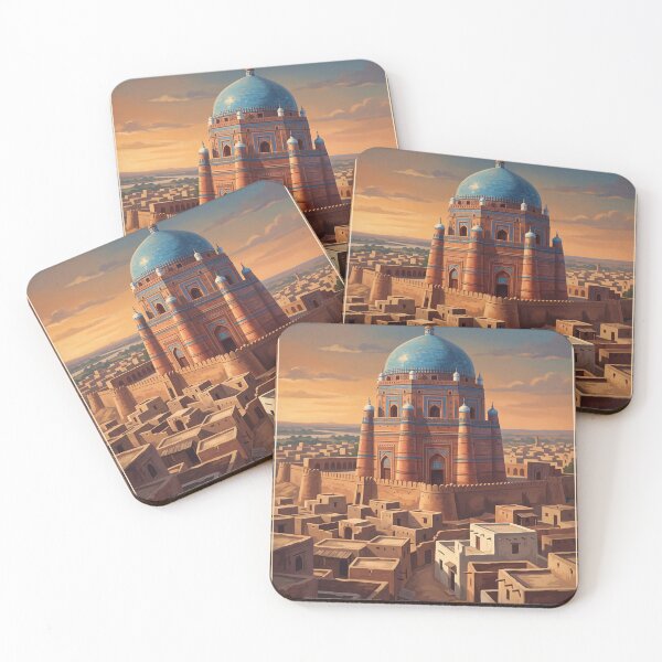 Item preview, Multan Pakistan Vintage Travel Art – City of Saints & Shrine Domes designed and sold by Bomax121.