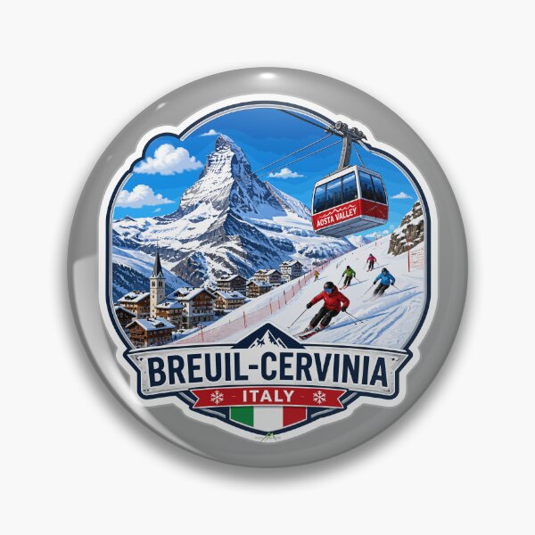 Item preview, Cervinia Italy Italia Ski Skiing Italian Alps Sticker TShirt 04 designed and sold by OuterShellUK.