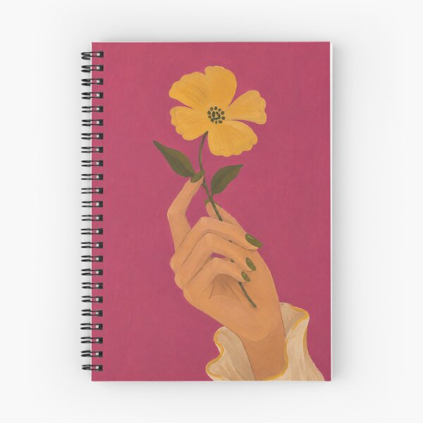 Item preview, Boho Yellow Flower Painting Bold Magenta Background Floral Art designed and sold by Jozefin's Studio.
