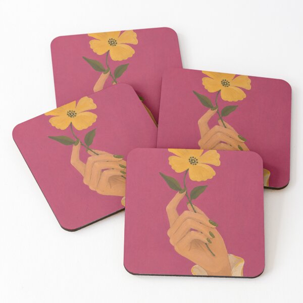 Item preview, Boho Yellow Flower Painting Bold Magenta Background Floral Art designed and sold by Jozefin's Studio.