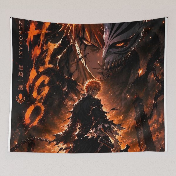 Item preview, Dark Flame Warrior – Orange Fire Anime-Inspired Battle Art designed and sold by Dyan4.