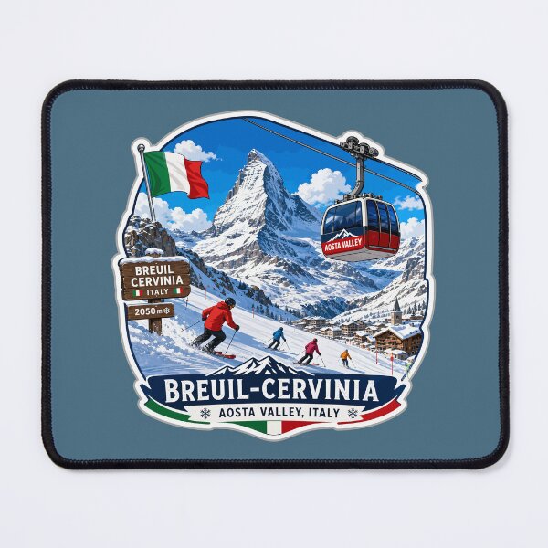 Item preview, Cervinia Italy Italia Ski Skiing Italian Alps Sticker TShirt 05 designed and sold by OuterShellUK.