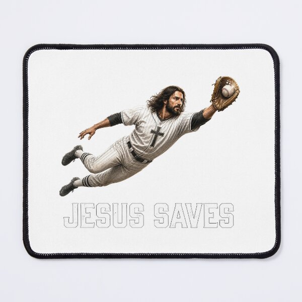 Item preview, Jesus Saves Baseball Player Diving Catch Graphic designed and sold by Derekquie.