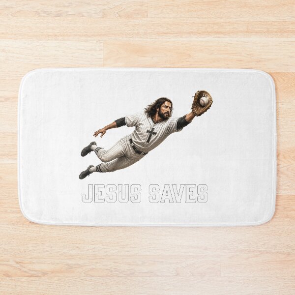 Item preview, Jesus Saves Baseball Player Diving Catch Graphic designed and sold by Derekquie.